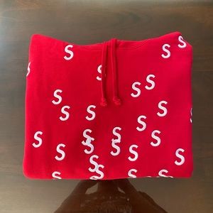 Supreme Embroidered S Hoodie Size Small (Used)